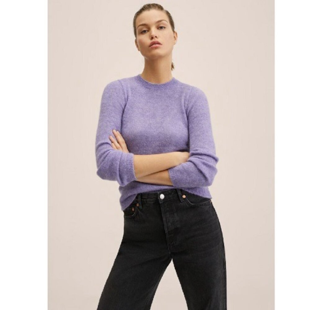 MANGO Fine-knit sweater in Purple size S